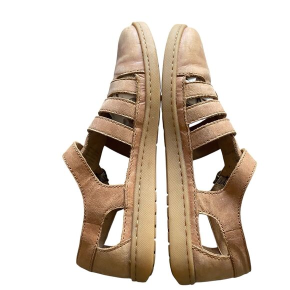 Born Fisherman Sandals Womens 7.5 Tan Leather Flats Casual Comfort Retro - Picture 6 of 9